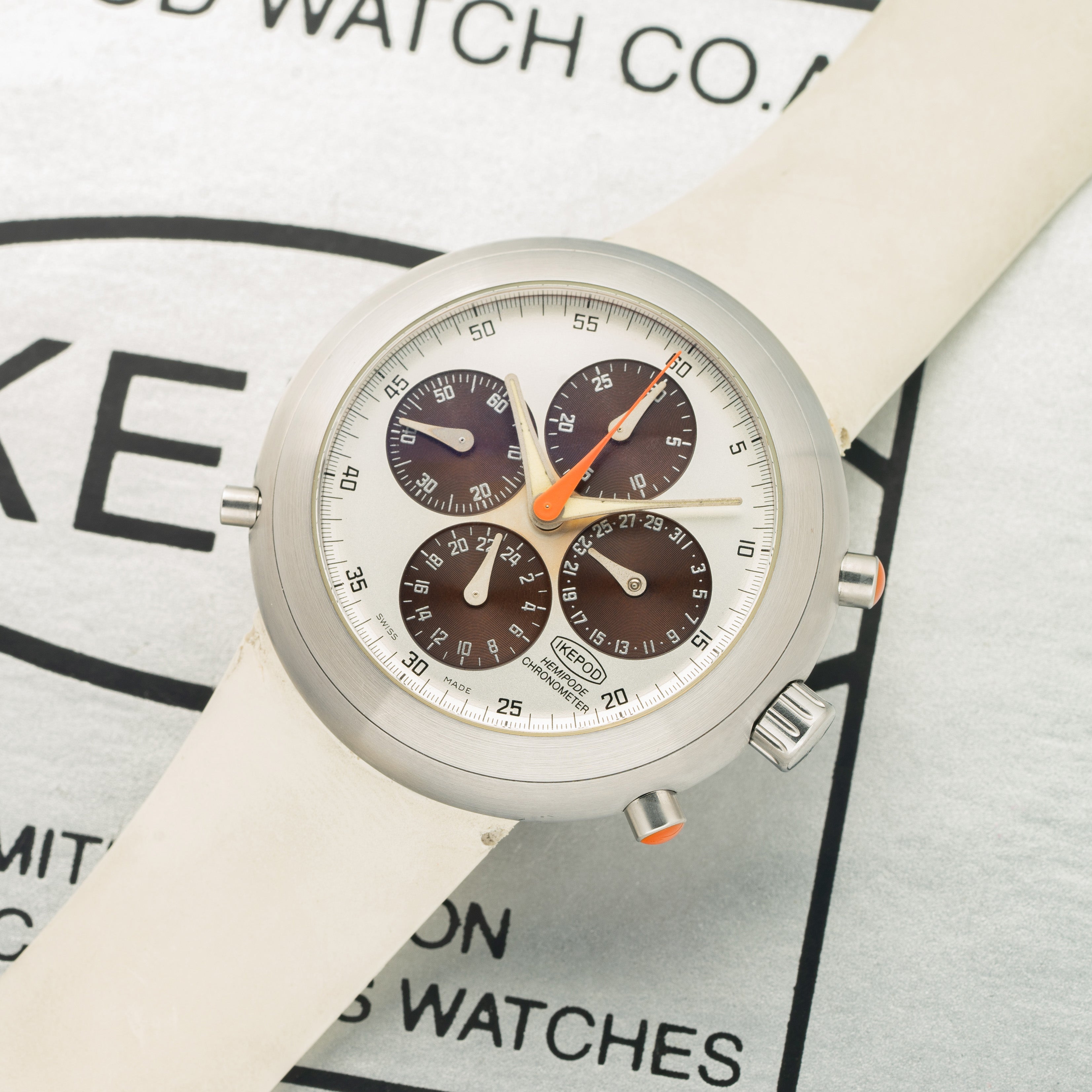 Marc Newson, Ikepod 'Hemipode' Chronograph wristwatch (1998), Available  for Sale