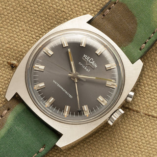 Vulcain Cricket "Waterprotected" Alarm w/Military Markings - *Unpolished* - 1960s