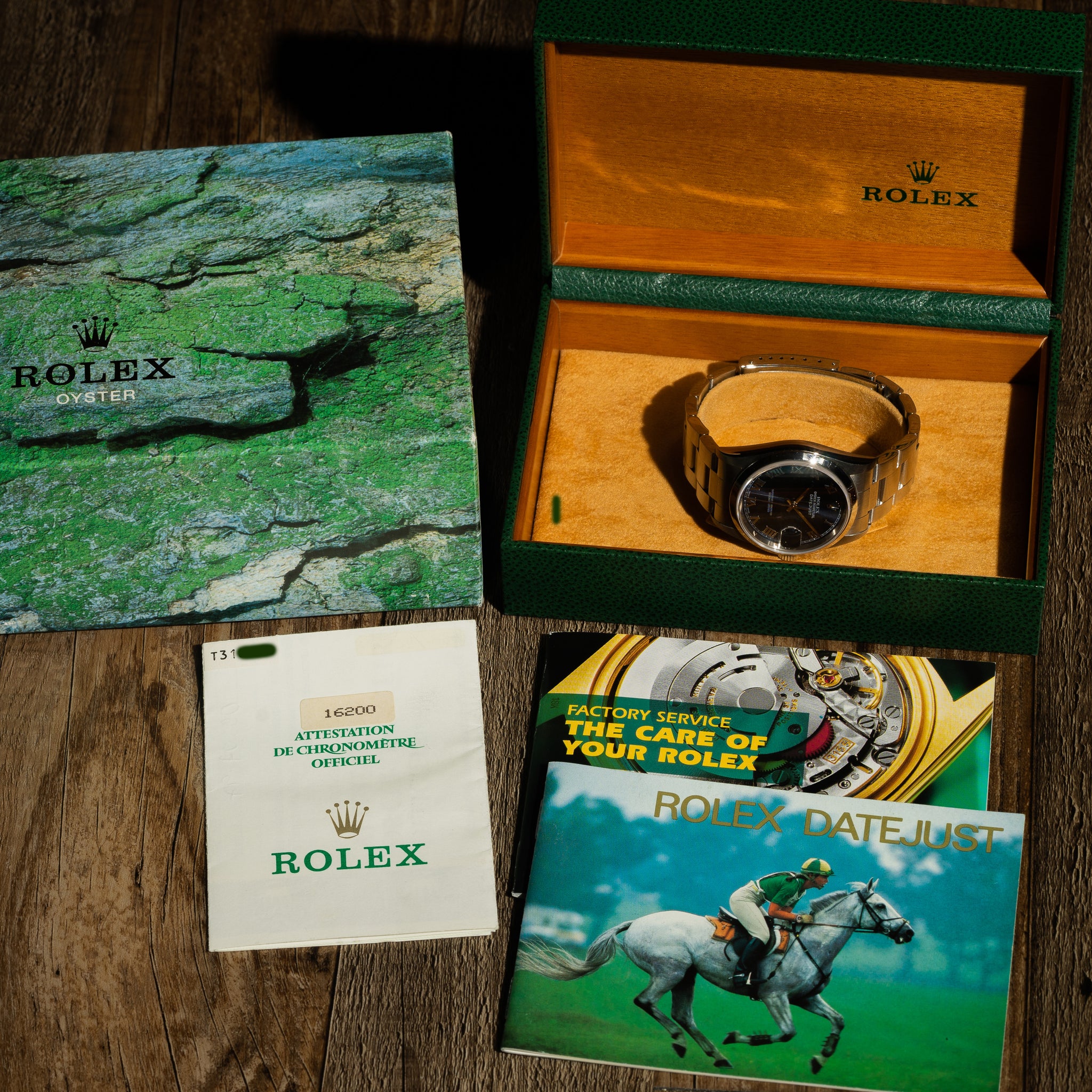 Rolex Datejust 16200 Blue Roman Dial - Box & Papers