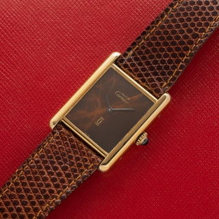 Must De Cartier Tank - Rare Wood Dial w/Box/Papers - 1990s
