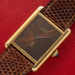 Must De Cartier Tank - Rare Wood Dial w/Box/Papers - 1990s