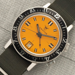 Croton Alarm Diver w/Striking Orange Dial - Rare - 1960s